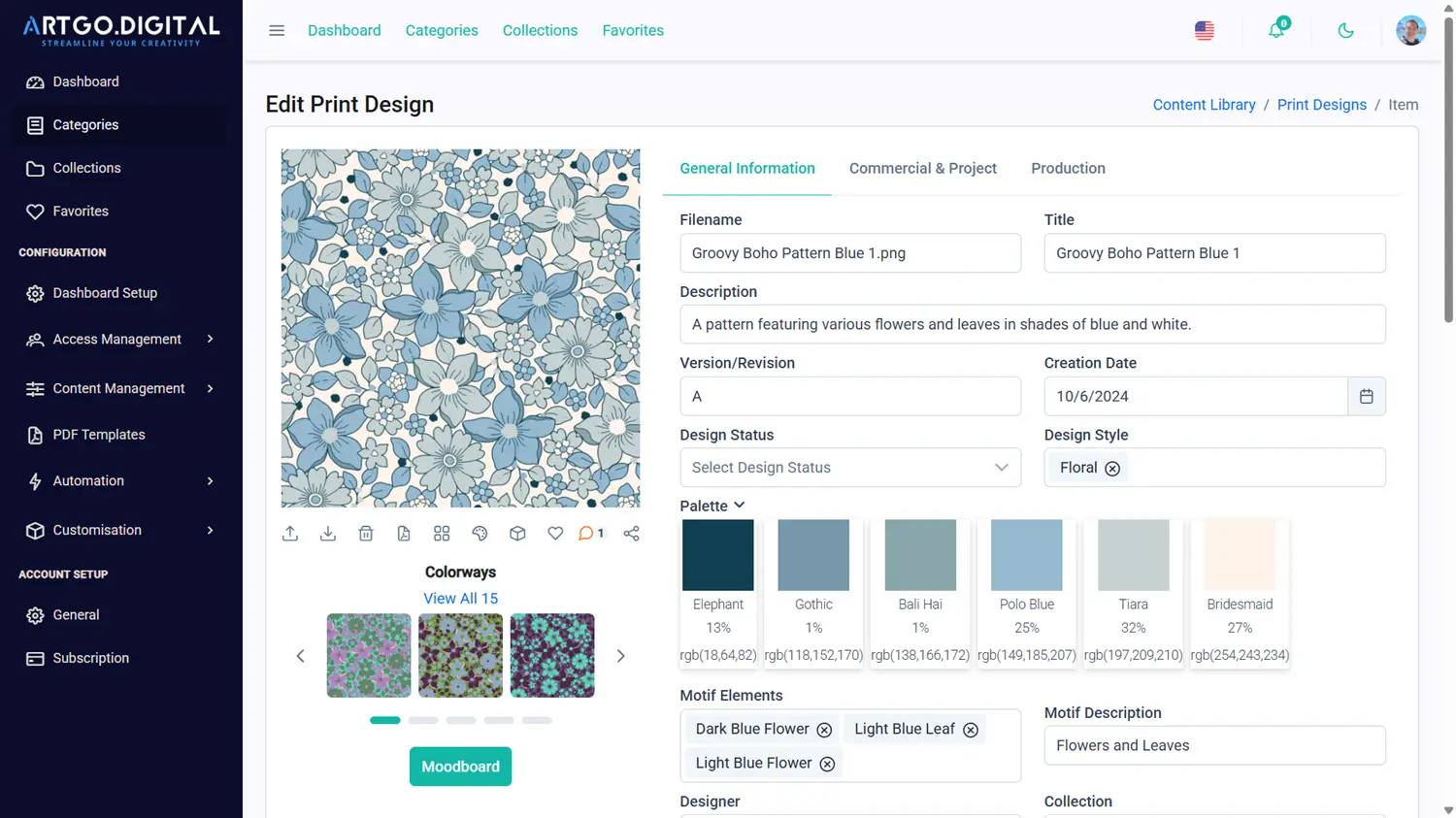 ArtGo.Digital design library UI
