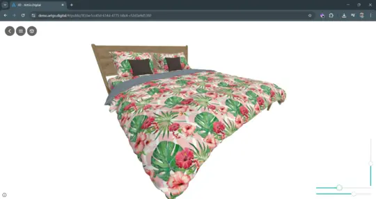 Interactive 3D viewing of textile designs on ArtGo.Digital